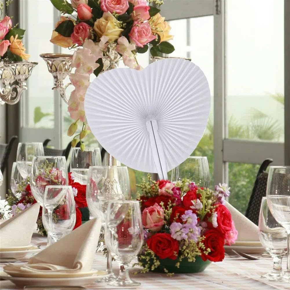 OPica 40/80/120 stücke Hochzeit Party Dekoration Herz DIY Malerei Weiß Folding Fan Blank Fan Festival Hand Fans Party Geburtstag Geschenk