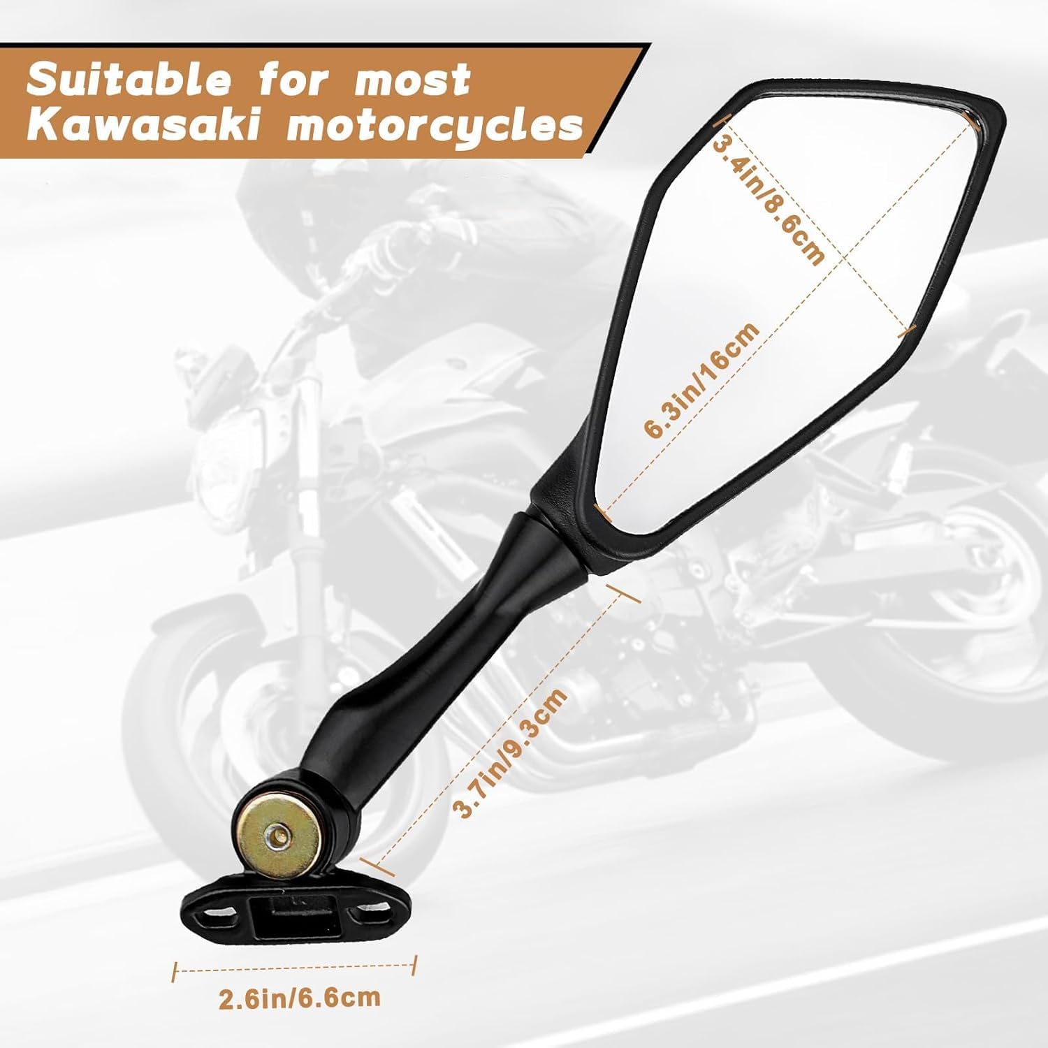 Amazon | Refitial バイク用リアビューミラー Kawasaki Ninja 400 300