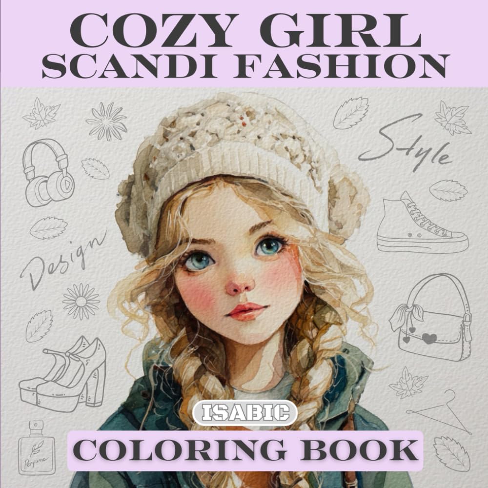 Cozy Girl Coloring Book: Scandi Fashion / For Adults and Teens / Relax and Enjoy Coloring / 50 Fashion illustrations.