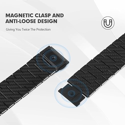 Miniatura 5 de Haflyer Correa de fibra de carbono para Apple Watch para hombre compatible con iWatch Series 345678SEULTRA 45441654in con hebilla de liberación