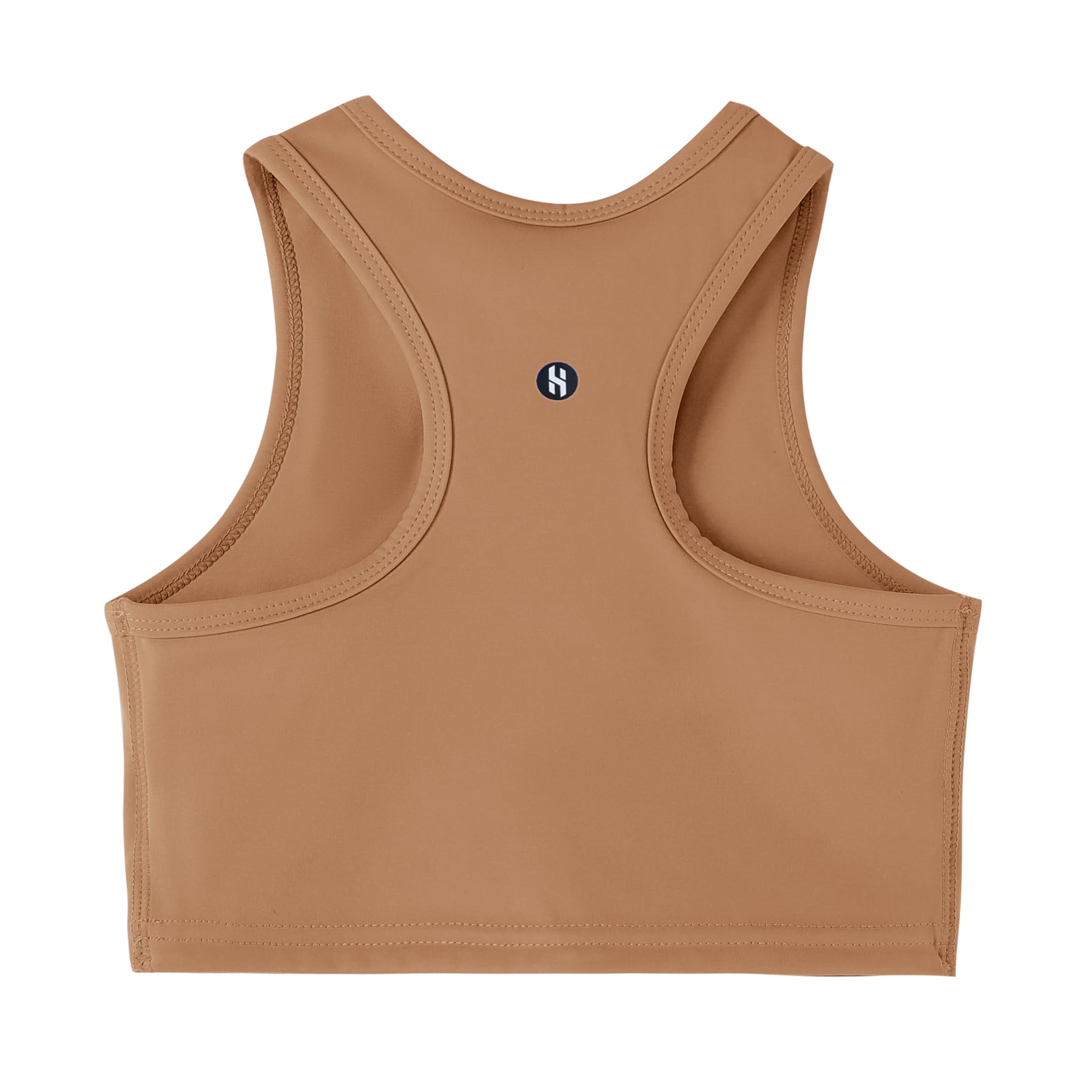 Girls Sports Bra Racerback Crop Tank Top for Kids High Neck Sleeveless Athletic Dance Top Teen 3-12Y