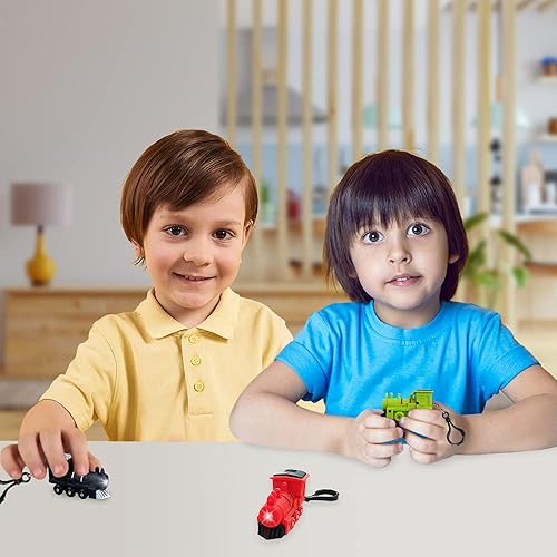 Miniatura 6 de ArtCreativity Clips de mochila de tren iluminados con LED y sonidos, juego de 3, accesorios divertidos para niños y adultos, suministros únicos de