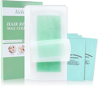 Wax Strips for Women Hair Removal - 40 Waxing Strips Facial Hair Remover | At Home Waxing Kit for Women, Men, Hair Removal Waxing Products, Plus 4 Calming oil Wipes D/g