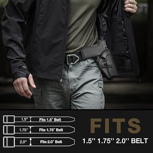 Miniatura 3 de GUN & FLOWER Funda OWB para pistola Smith & Wesson SD9 VE y SD40 VE, funda de paleta de transporte para cintura exterior. Retención de nivel II con