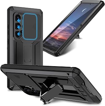 for Samsung Galaxy S24 Ultra 5G Case, Aluminum Metal Gorilla Glass Waterproof Shockproof Military Heavy Duty Sturdy Protector Cover,with Sliding Camera Cover and Built-in Foldable Kickstand