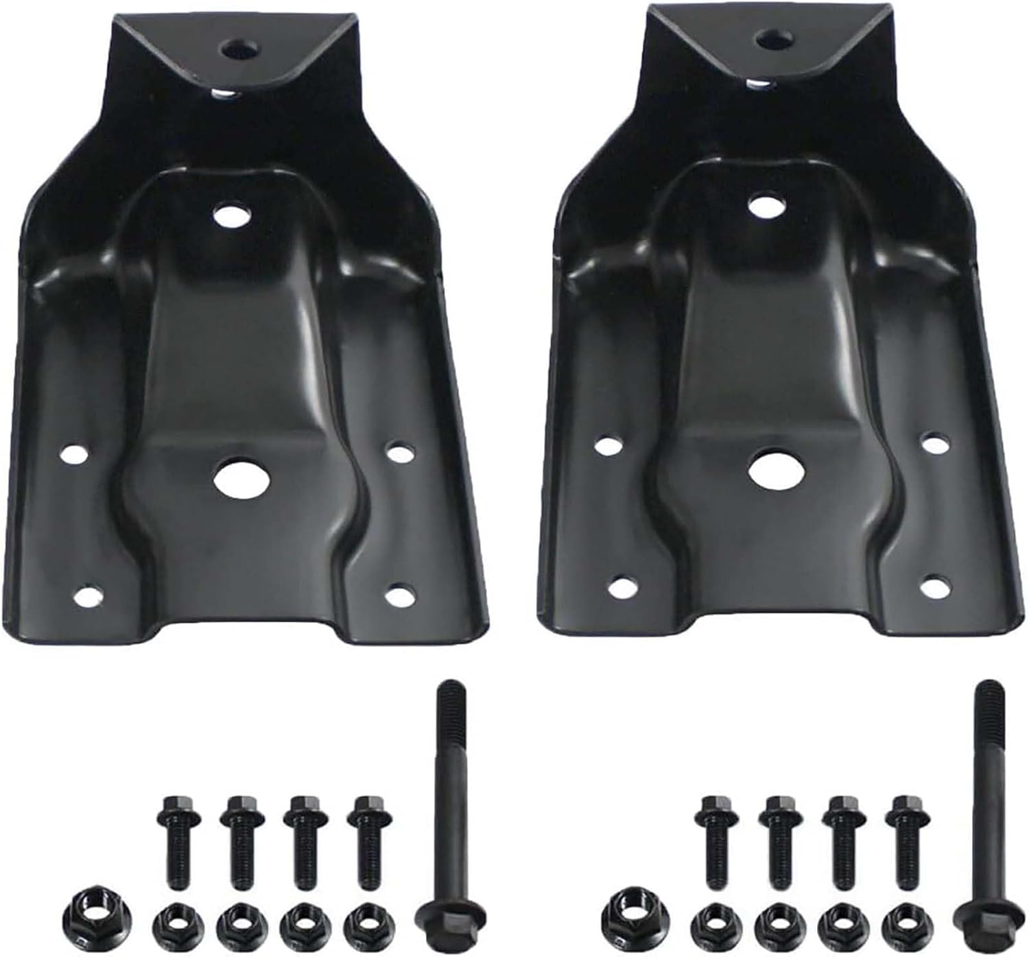 BST BSSP Rear Leaf Spring Hanger Bracket and Shackle Kit for 1999-2015 Chevy Silverado GMC Sierra 1500 W/2.5" Wide 8.75" Long Leaf Springs Square U-Bolts