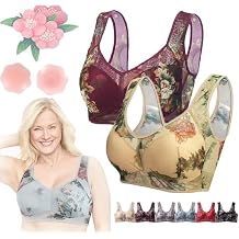 Bloommiss ElleBloom - Ice Silk Lace Cooling Comfort Bra, Elle Bloom Lace Bra, Seamless Wireless Push Up Bras for Women