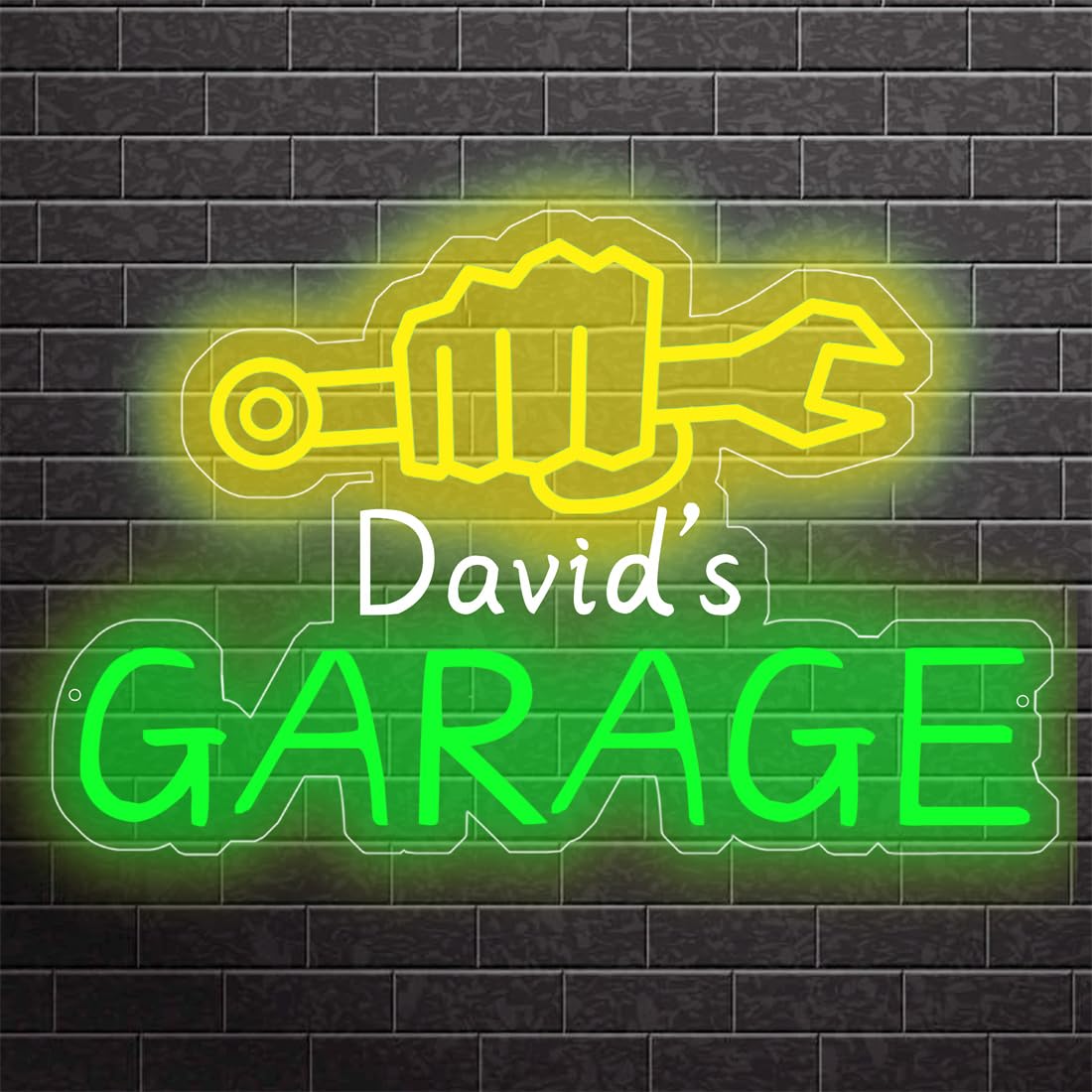 Insegna al neon personalizzata con motore a controllo motore, per decorazione da parete, incisione 3D personalizzata, per garage, grotta, officina, officina, figlio, papà, regalo di compleanno