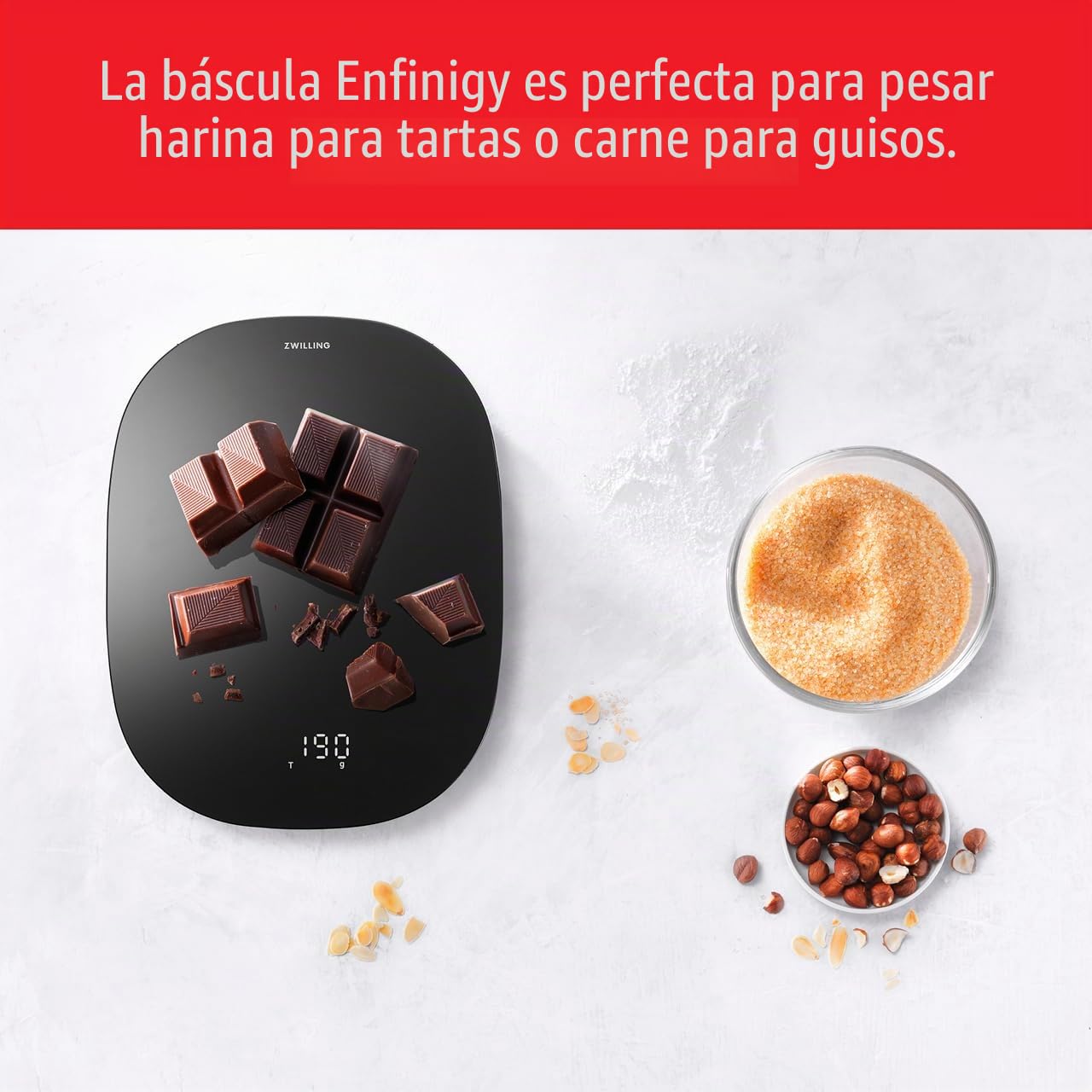 Zwilling Enfinigy Báscula de cocina digital Peso máximo 10 kg Precisión 0,1 g Negro