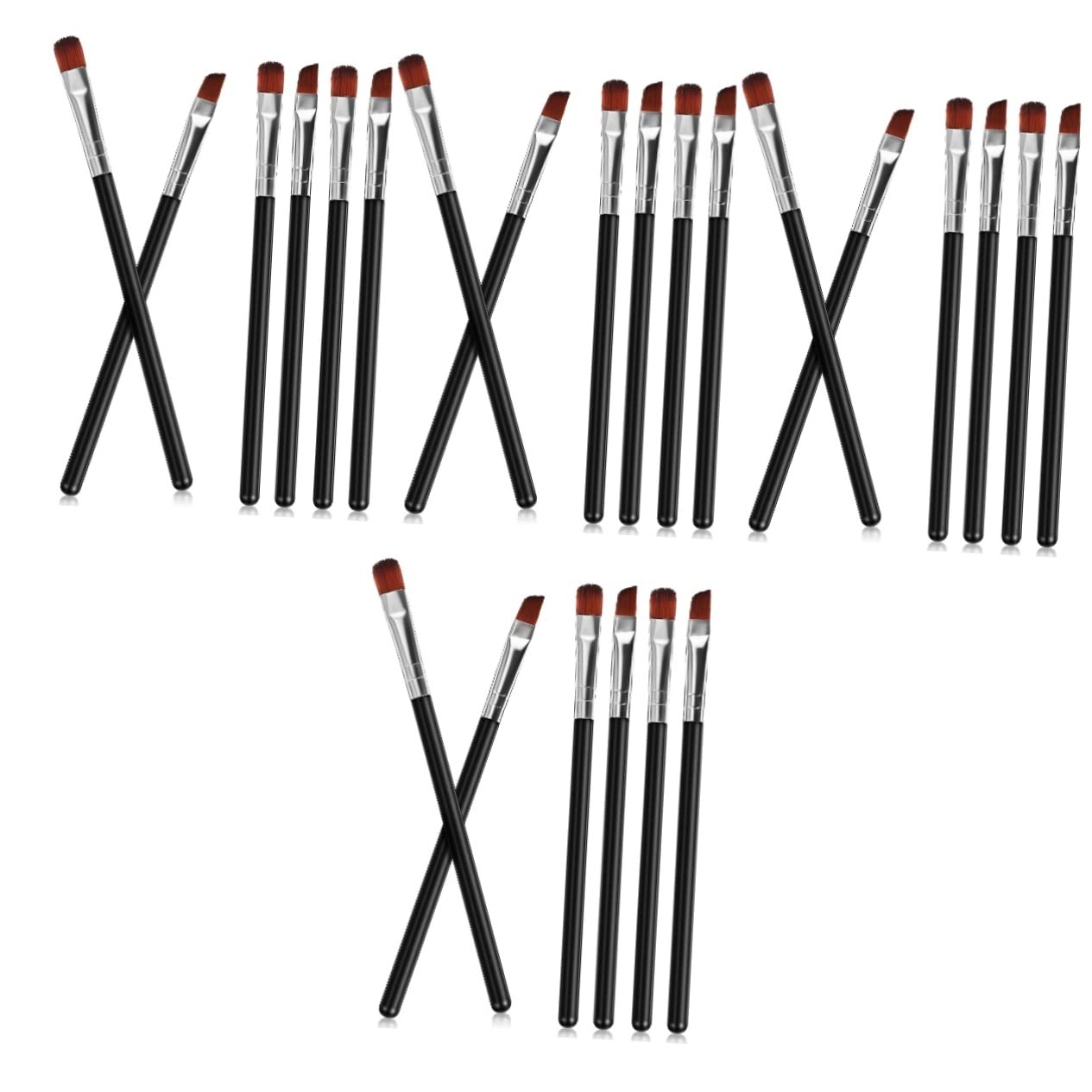 FOMIYES 4sets -1 Eyebrow Brush Set Pro Makeup Tools for Women Includes Angled Flat Brushes for Natural Brows 6pcs*4