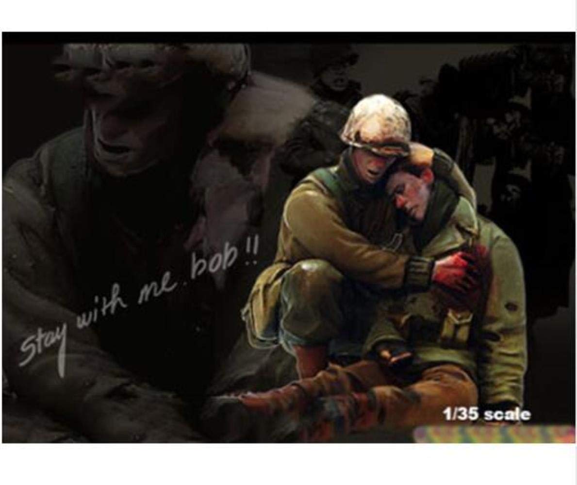Figurine US Medic et soldat blessé 1/35 en résine non peinte pour maquette GK