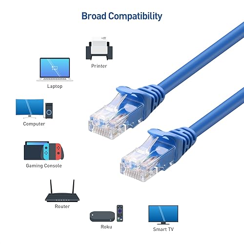Miniatura 3 de Cable Matters Cable Ethernet Cat 6 largo sin enganches de 10 Gbps de 60 pies (cable Cat 6, cable Cat6, cable de Internet, cable de red) en azul