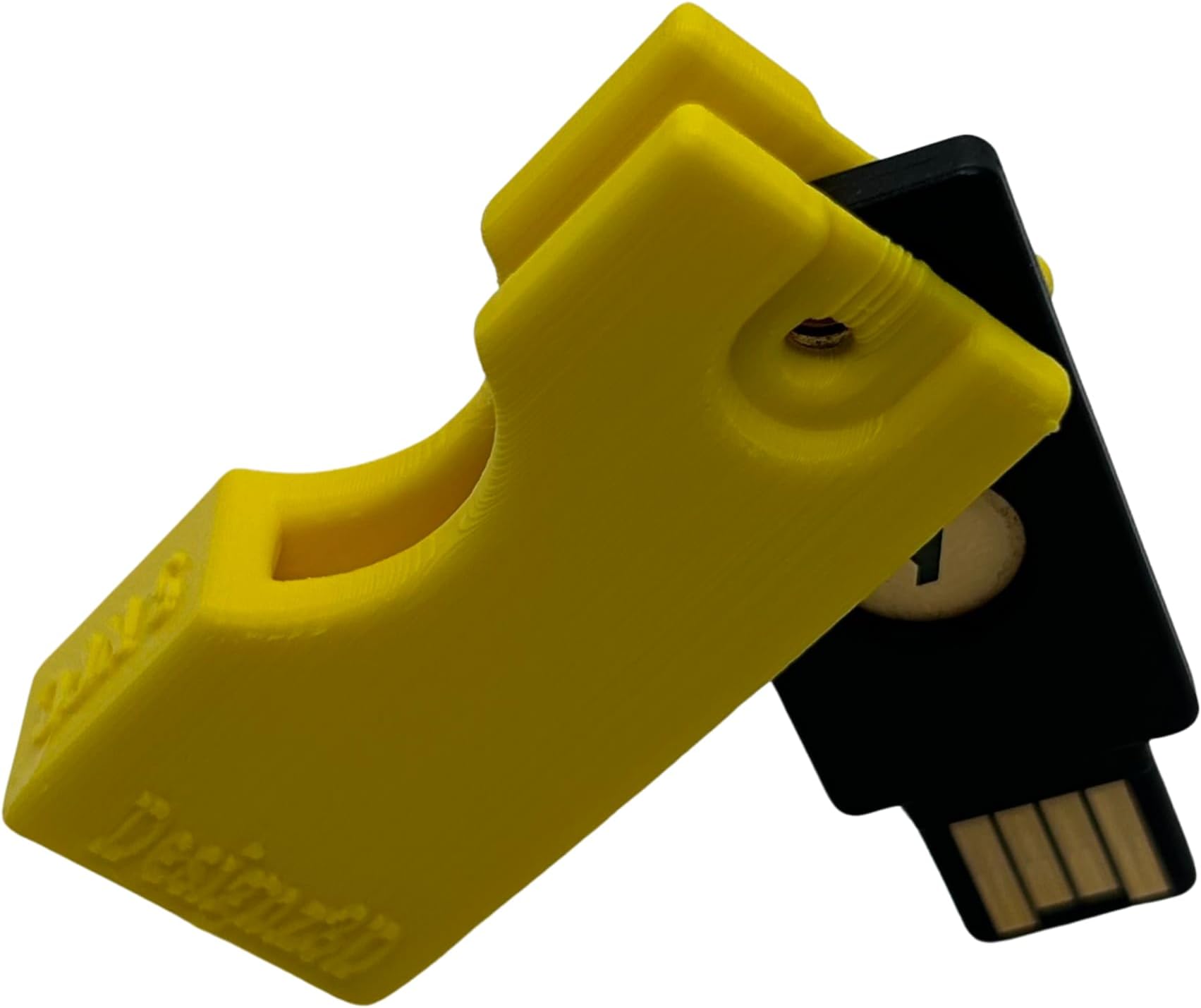 Yubikey Protector Flip Case Keychain Holder (5 NFC / 5C NFC) (Yellow, 5 NFC)