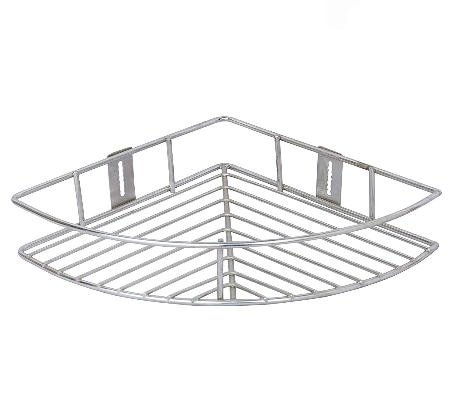 Fastro Stainless Steel Corner Bathroom Shelf Storage Wall Mounted Multipurpose 1 Tier Cornor Storage Rack | Shelf for Kitchen and Bathroom (Pack of 1) (B0CW6423CN) Amazon Price History, Amazon Price Tracker