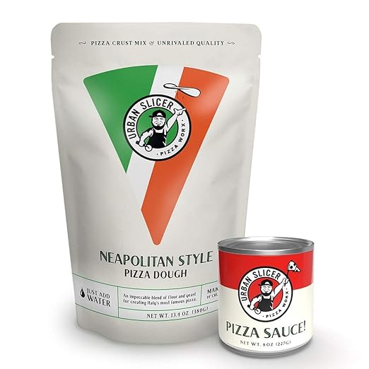 Pizza Worx - Neapolitan Style Pizza Dough and Pizza Sauce Pack - At-Home Pizza Making Kit for Classic Artisan Pizza - Makes 2 Pizzas