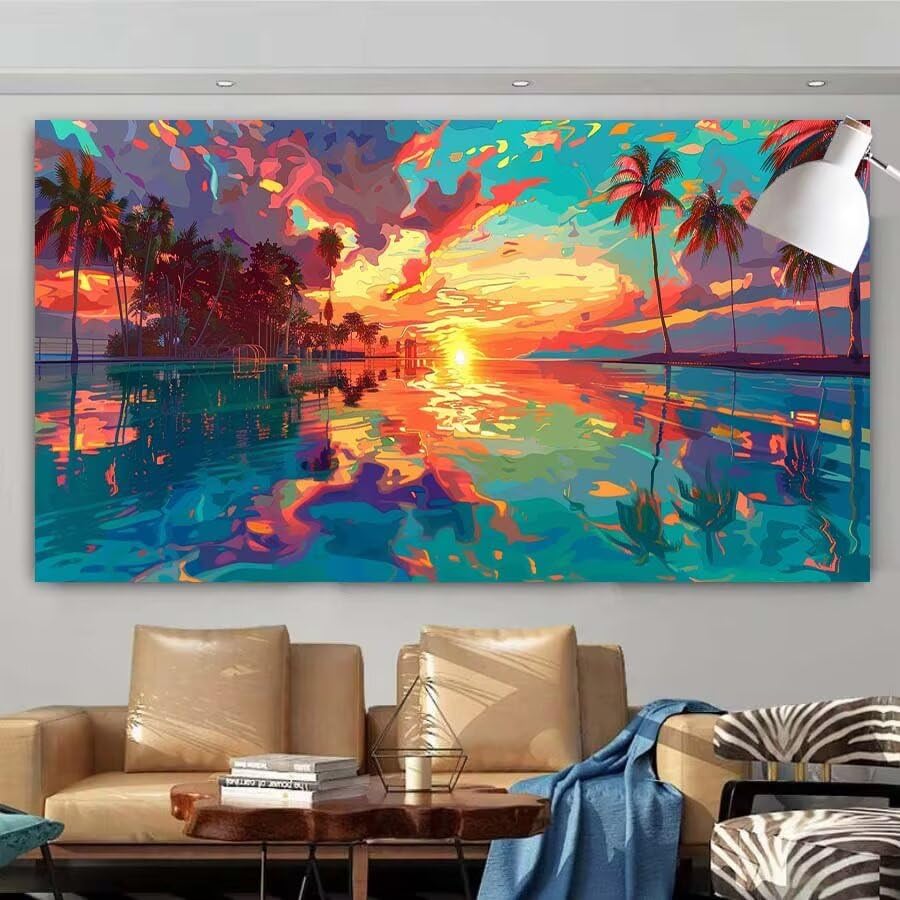 DiamondPainting arbre de vie et coucher de soleil pour une maison chaleureuse