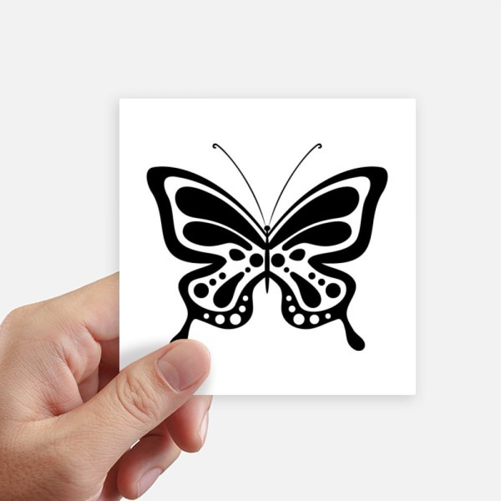 Autocollant papillon noir 10cm DIYthinker pour ordinateur et valise, lot de 8 stickers carrés
