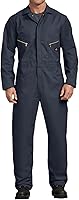 Dickies Men's Deluxe Long Sleeve Coveralls - 7.5 oz Twill Mechanic Jumpsuit, Zipper Front Industrial Work Uniform