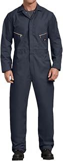 Dickies Men's Deluxe Long Sleeve Coveralls - 7.5 oz Twill Mechanic Jumpsuit, Zipper Front Industrial Work Uniform