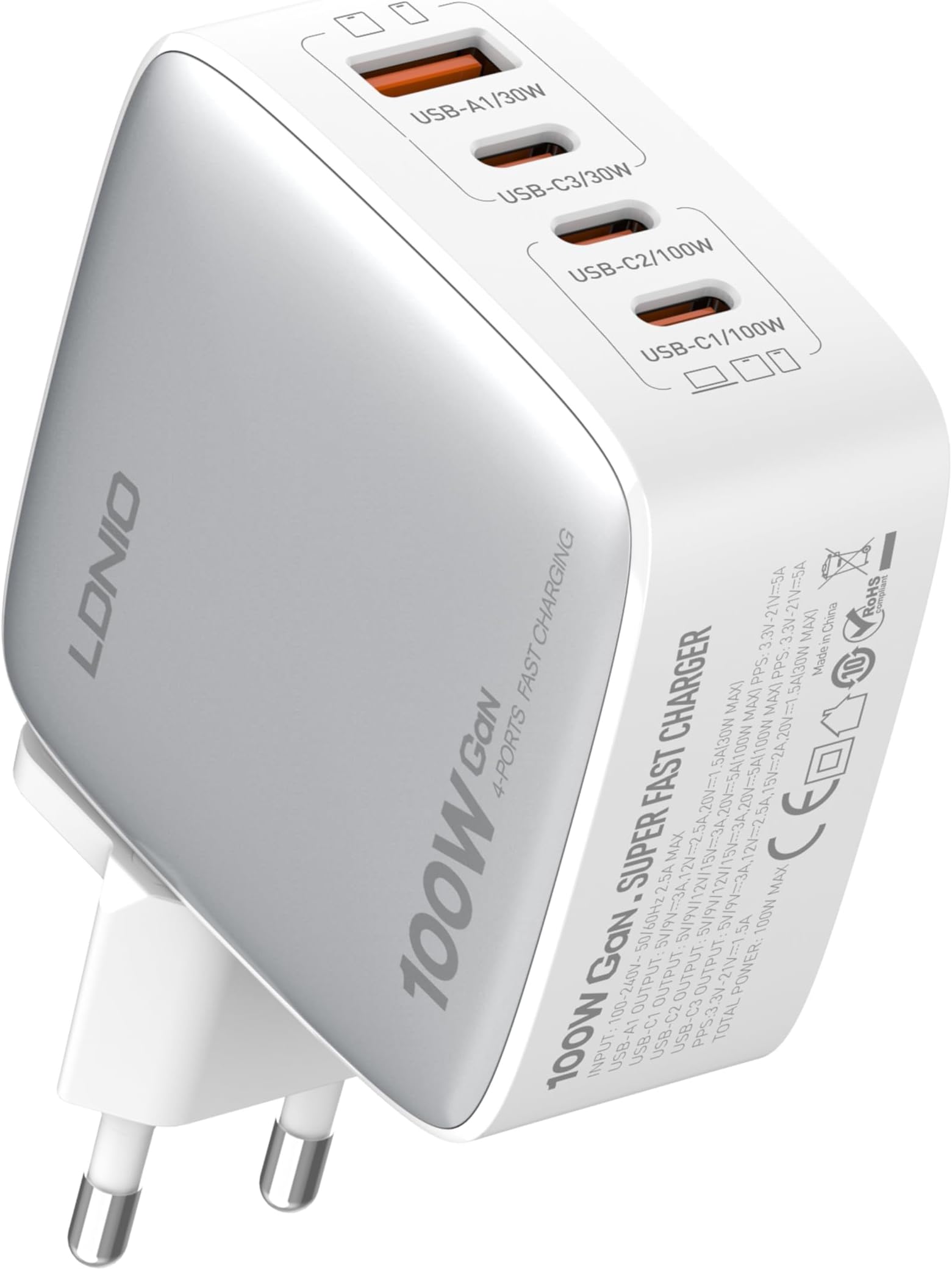 Caricatore Da Viaggio Con Spina Europea &ndash; Adattatore Multiplo Con 3 Porte USB