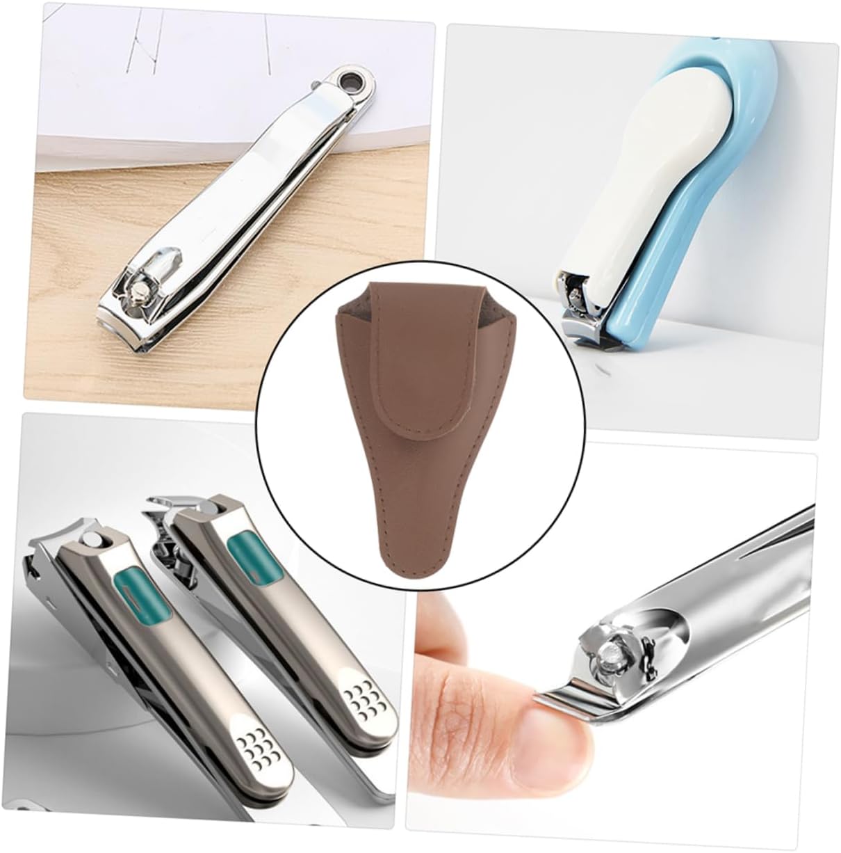 Ipetboom 2Pcs PU Leather Nail Scissor Protector Sleeve Cuticle Nipper Cover for Manicure and Pedicure Tools Sturdy Storage Pouch for Nail Clippers and Scissors