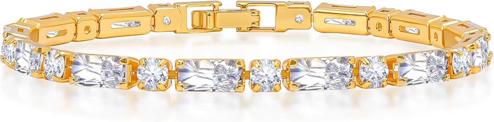 Tennis Bracelets for Women, 14K Gold Plated Diamond Bracelet, Cubic Zirconia Dainty Gold Bracelet for Women, Gifts Jewelry for Women