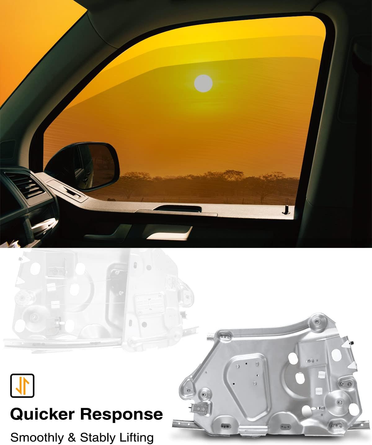 A-Premium Electric Power Window Regulator Without Motor with Panel Compatible with Chrysler Sebring 1996-2006 Convertible Rear Left Driver Side