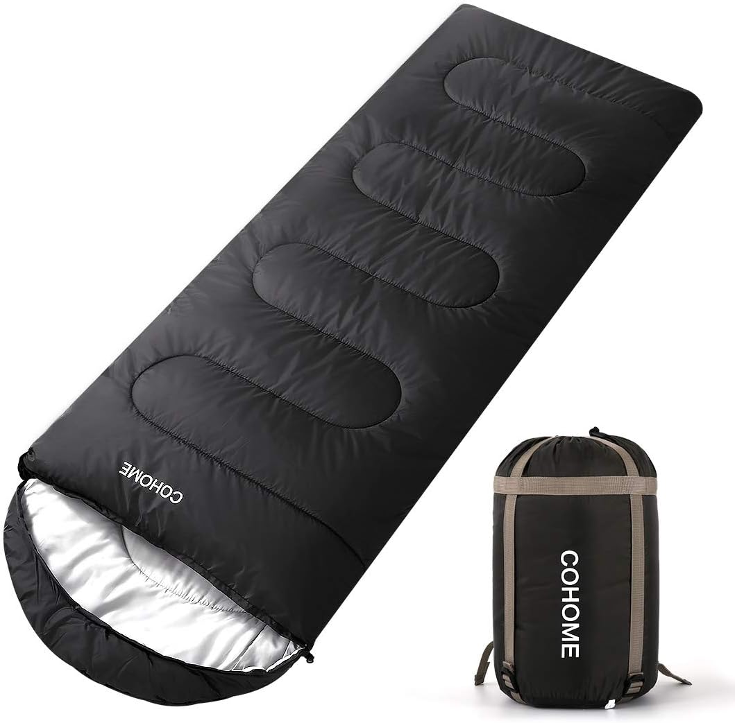 COHOME Sleeping Bag - Adults & Kids (Summer)-Warm and Cold Weather Lightweight Waterproof Camping Backpacking Hiking Outdoor & Indoor Use Bag with Compression Sack.