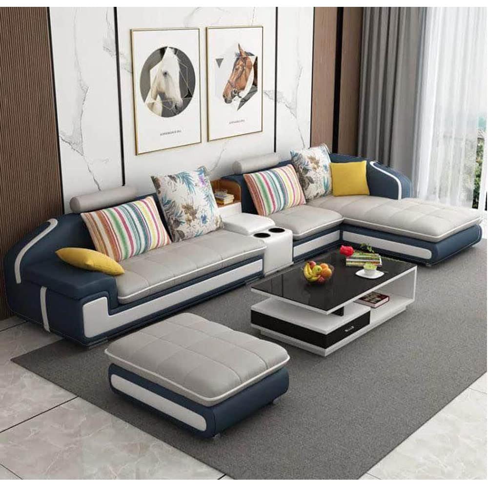 Casaliving - Tanya RHS 6 Seater L Shape Sofa Set for Living Room (Blue Grey) Premium Fabric Sofa - Review, Price and Buying Guide