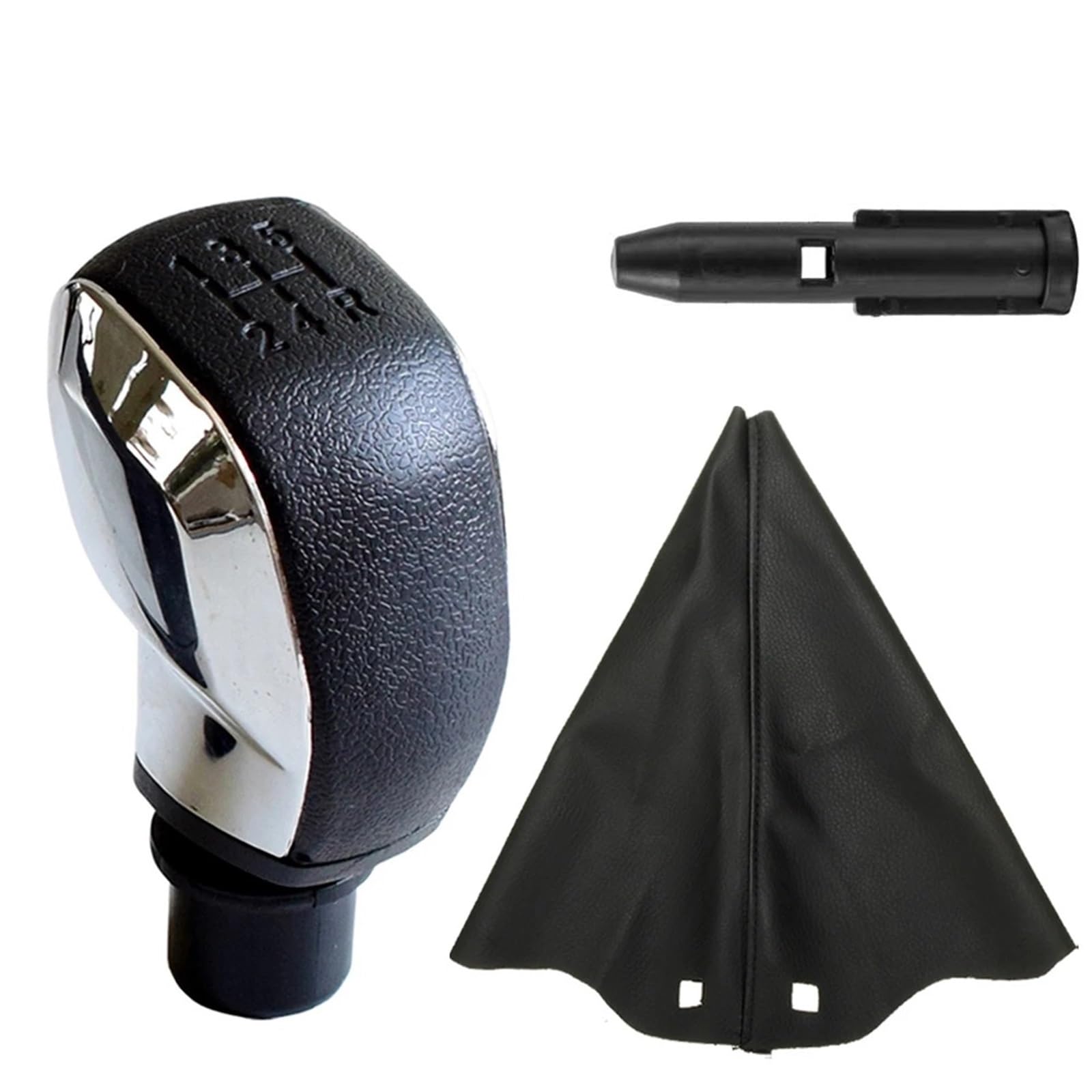 HSUKIHO Car Shift Knob Cover for Citroen for Saxo for Xsara for Xantia for C2 for C3 for C4 Car Gear Shift Knob Manual 5 Speed with Gaiter Cover(Chrome-Set)