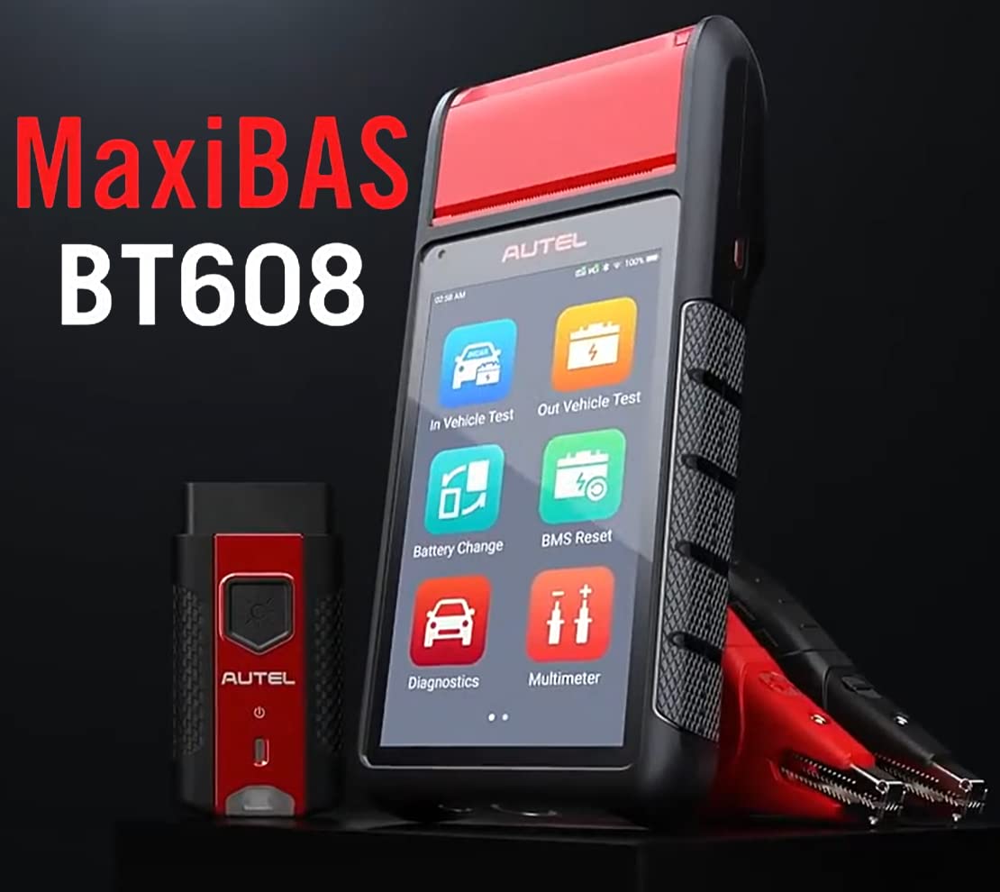 Autel MaxiBAS BT608 versión 2024 12 V probador de sistema eléctrico automotriz probador de conductancia adaptativa, todos los sistemas de diagnóstico de autoexploración, escaneo VIN lectura/código