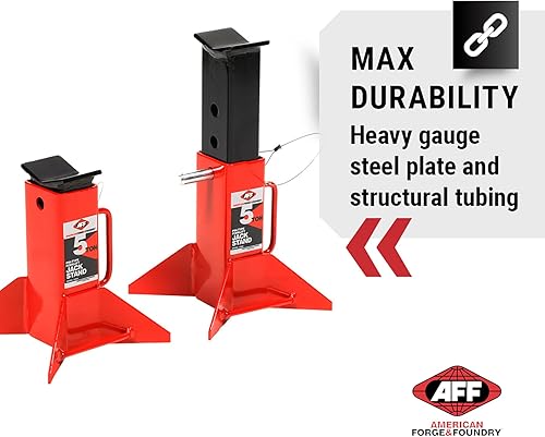 Miniatura 2 de AFF Soportes de gato tipo pin resistentes, capacidad de 5 toneladas (10,000 libras), 1 par, 3305A