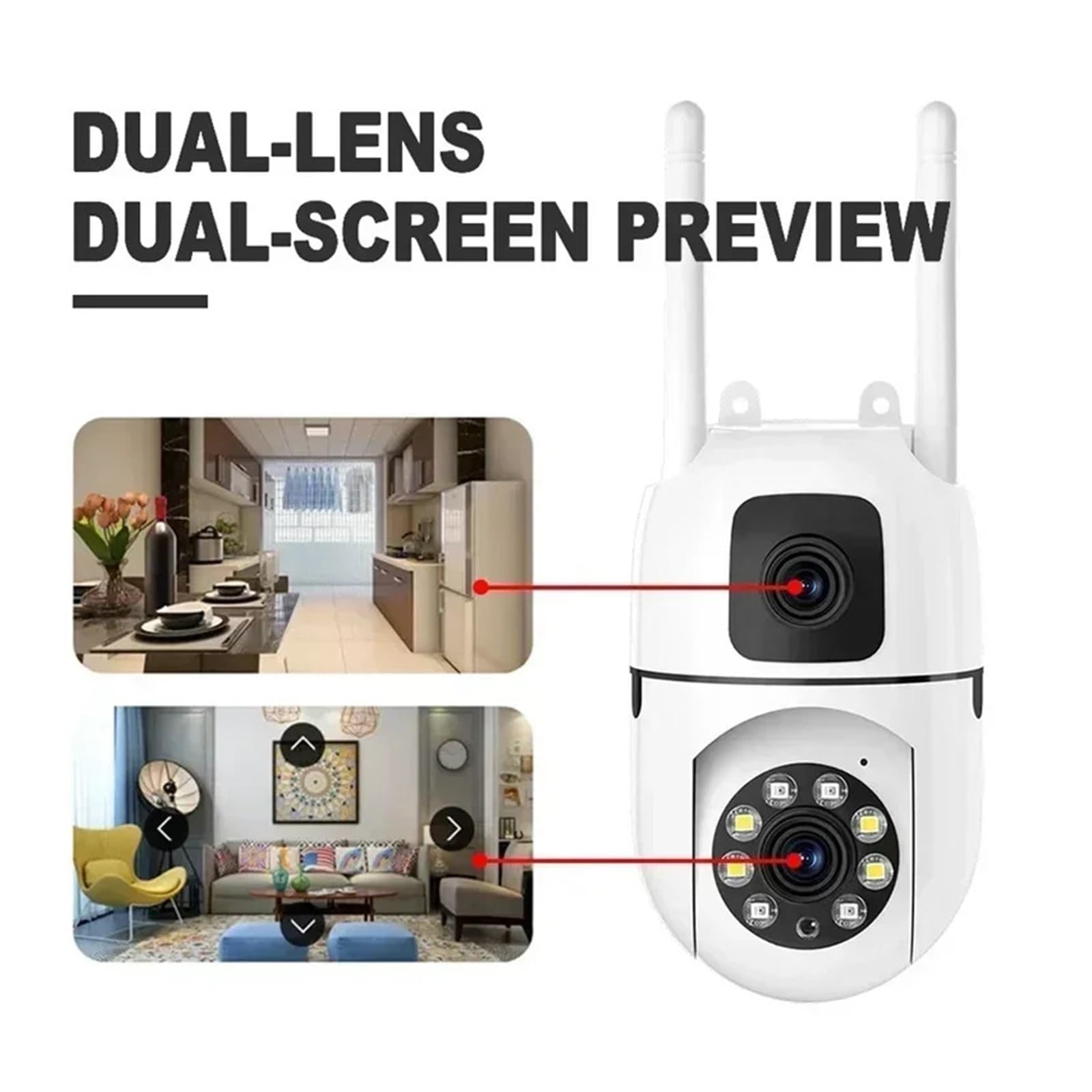 Caméra de surveillance de sécurité IP WiFi PTZ extérieure à double objectif