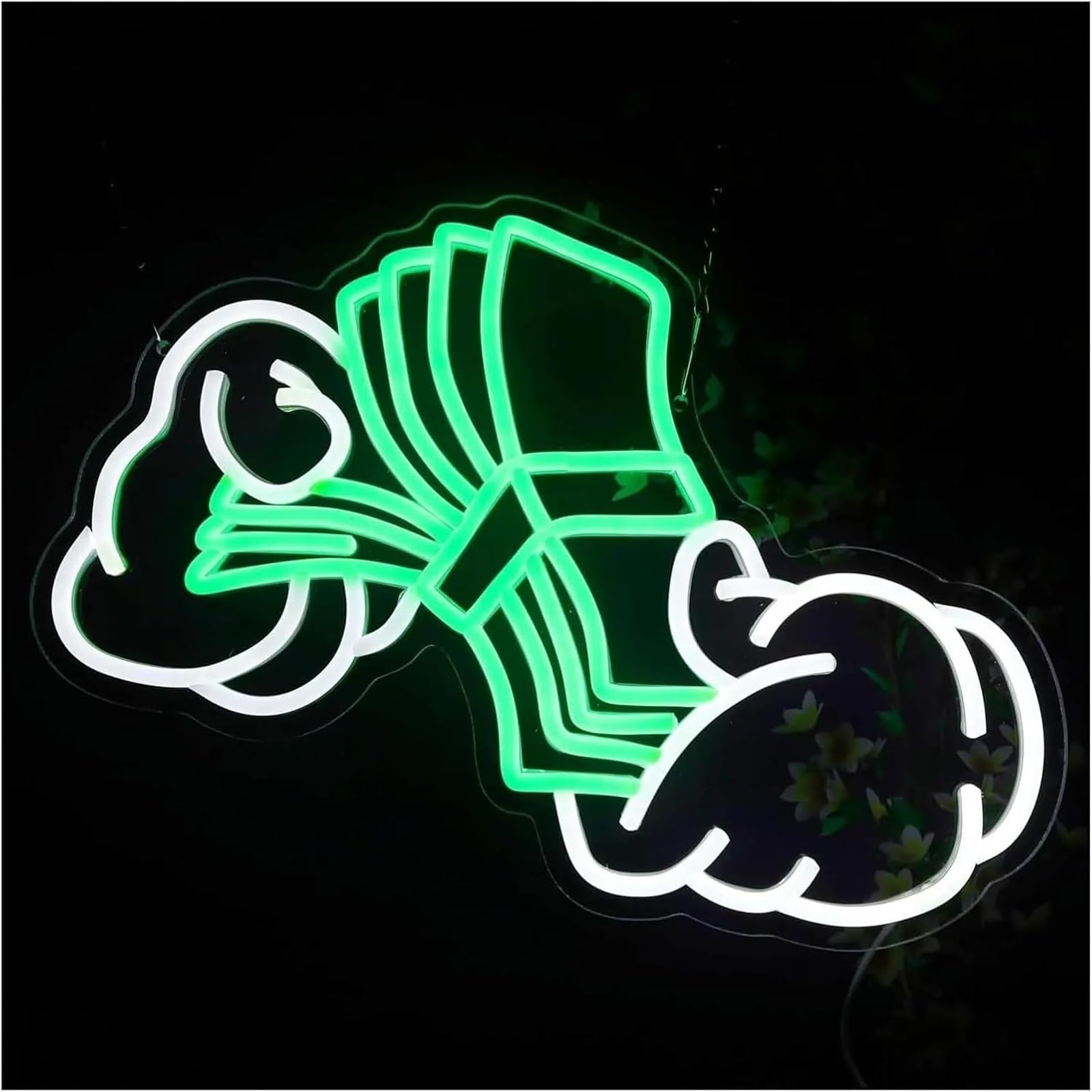 Segno di luce al neon Insegna al neon con scritta "Denaro" per bar, sala giochi, negozio, decorazioni per compleanni, 40x27,4 cm