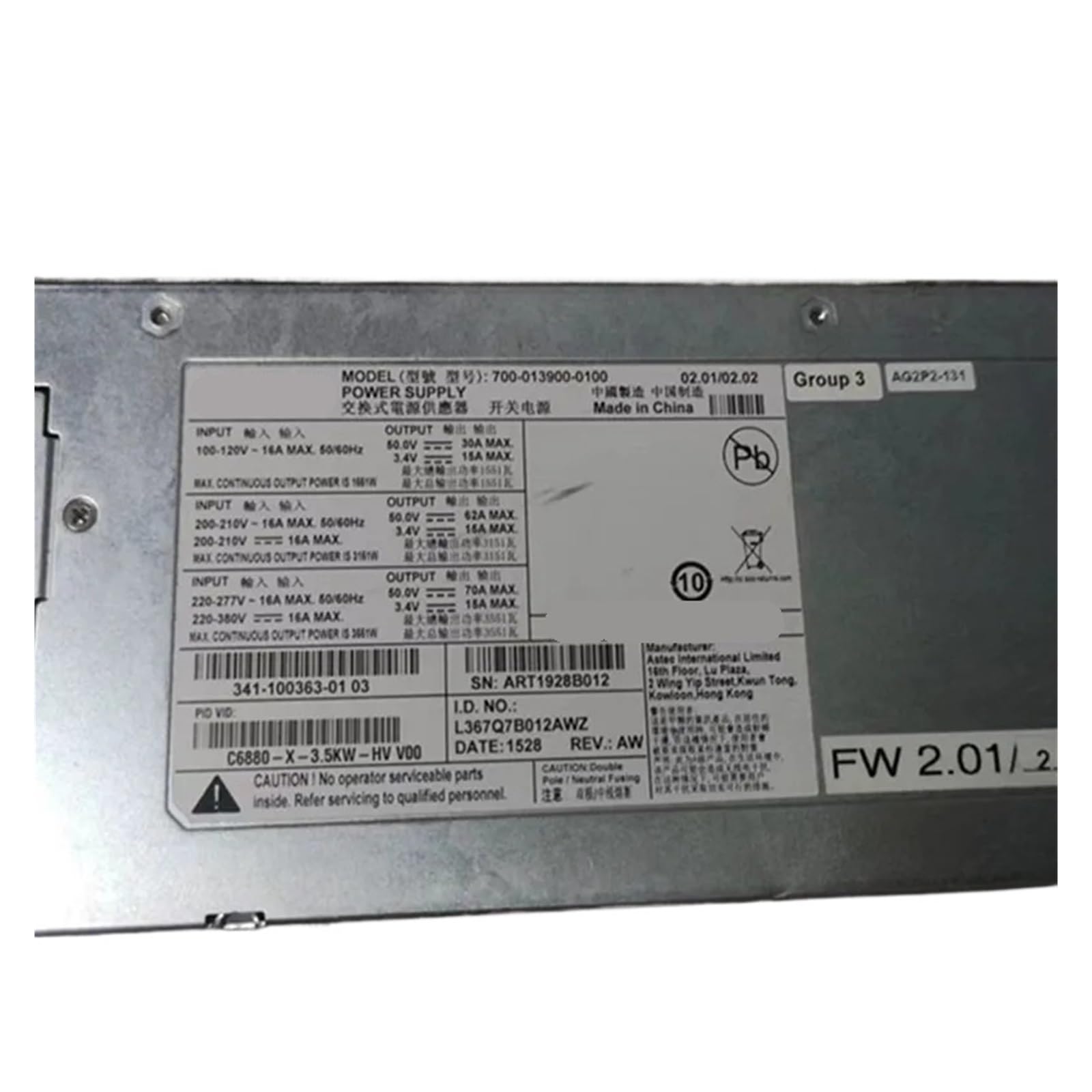 1pcs Power Supply 3.5KW C6880-X-3.5KW-HV 700-013900-0100 341-100363-01