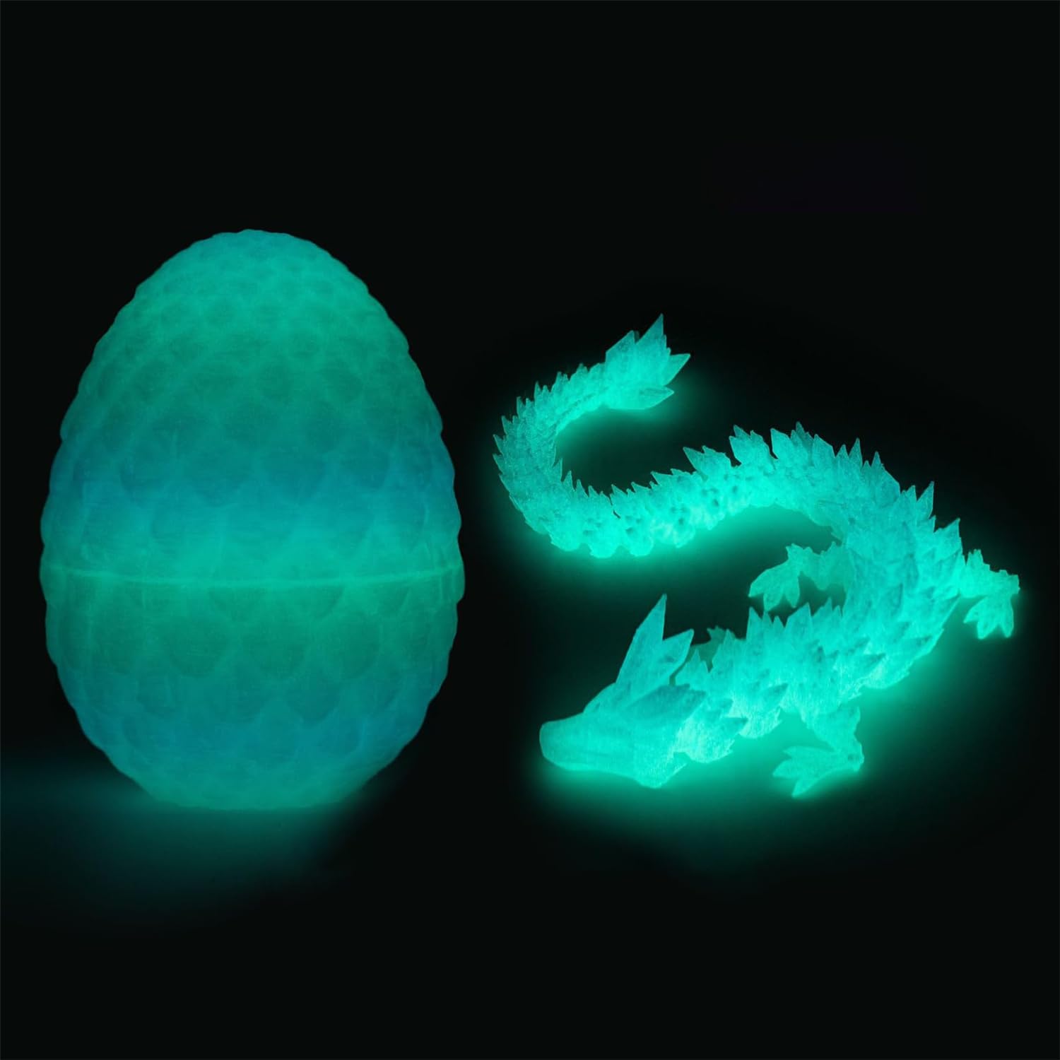 Dragon Imprimé 3D Articulé Avec œuf - Luminescent - Jouet Décoration Collection