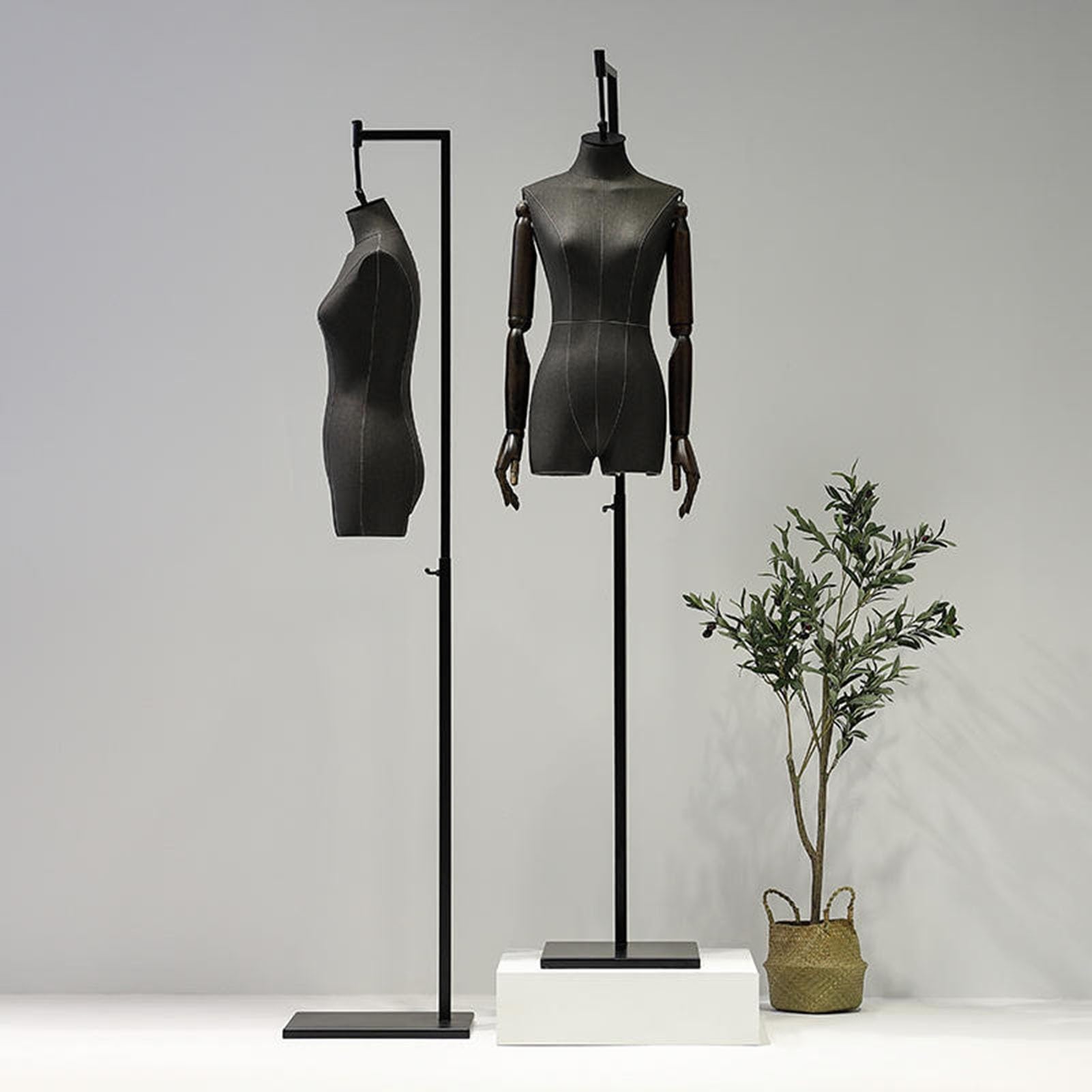 SDdPulse Manichino da donna, nero, per cucito, busto, busto, busto, per cucito, busto, 119-180 cm, regolabile, da donna, per esporre vestiti, foto, da donna