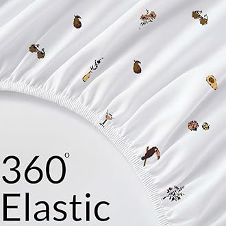 HOMEMONDE 100% Cotton Fitted Bed Sheet for Single Size Bed, Cartoon Printed Elastic Bedsheet (72 x 36 Inch) with 1 Pillow Cover | Breathable, Luxury Bedsheet| Perfect for Home Decor & Gifting