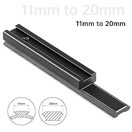 Bontok Dovetail to Picatinny Rail Adapter, 11mm Dovetail to 21mm Upgraded Build-in Locking Screws Picatinny Rail Low Profile Scope Mount Converter Base 3/8 to 7/8 Converter-14 Slots-Black-(1 Pack)