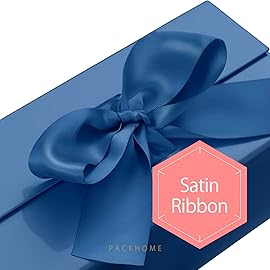 PACKHOME 17x14.5x5.5 Inches, Extra Large Gift Box with Lid, Magnetic Closure Boxes with Ribbon for Clothes and Large Gifts (Glossy Blue)