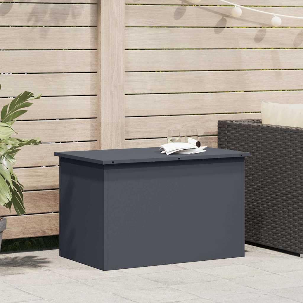 Stahl Lagerbox 80 x 50,5 x 50 cm 180 Anthrazit | Wetterfest, Gasliftdeckel, Platzsparend, Für Garten Und Terrasse