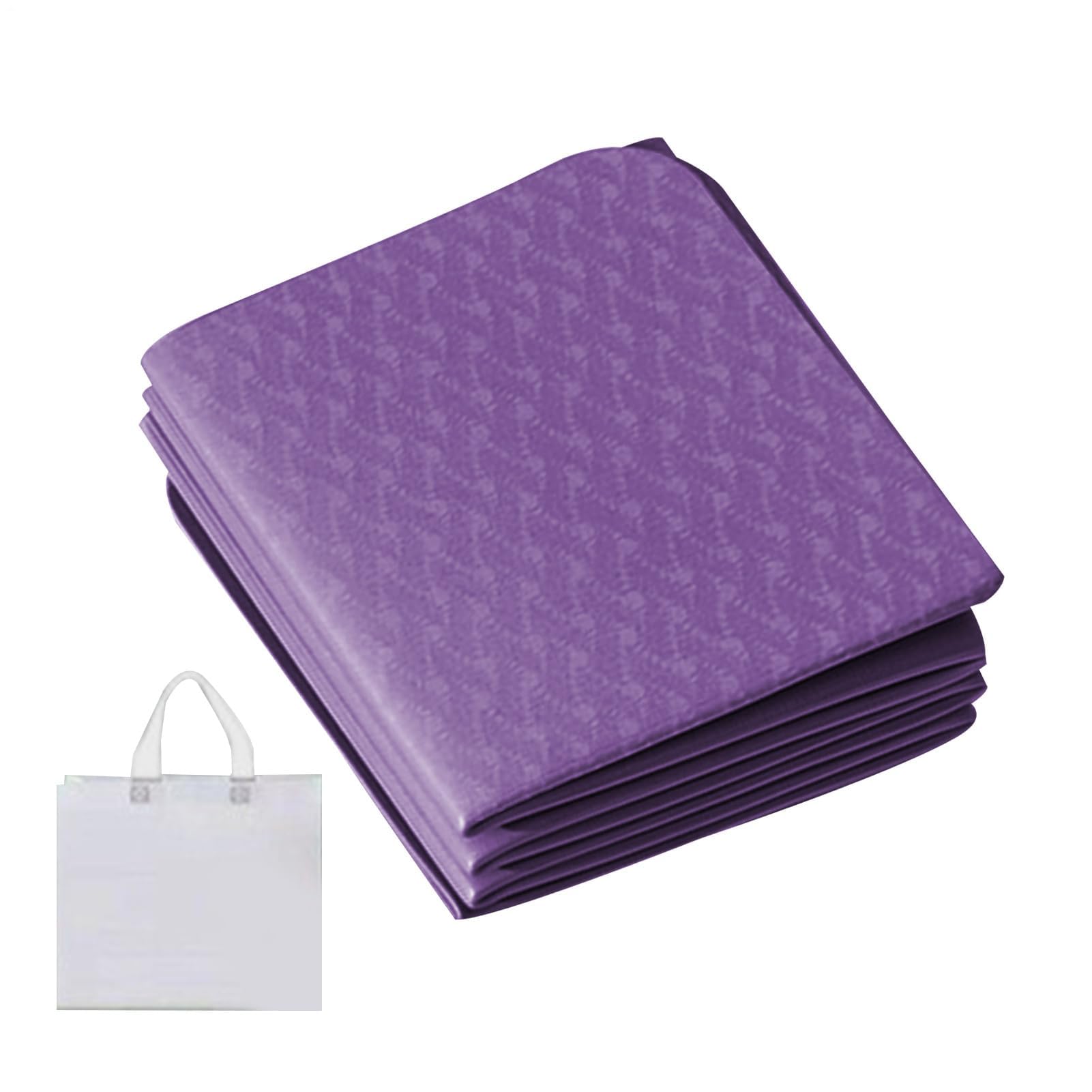 Esterilla de yoga portátil, almohadilla de ejercicio de 6 mm de grosor para fitness, tapete plegable resistente al desgarro con bolsa de almacenamiento para viajes, al aire libre, estudio y