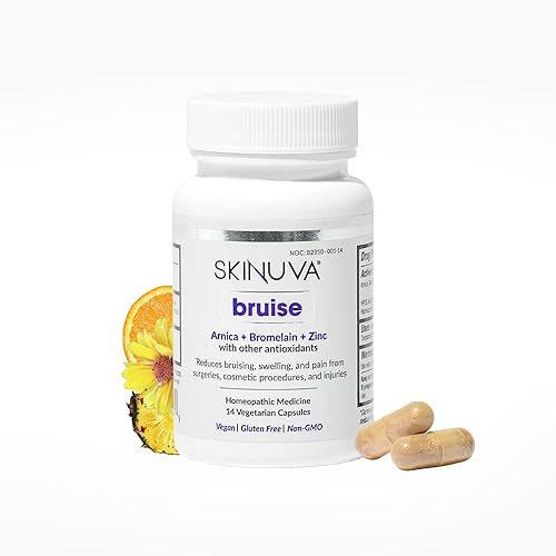 Skinuva® Moretón - Suplemento para moretones e hinchazón - Un remedio homeopático para moretones formulado con árnica, bromelina y zinc - 14