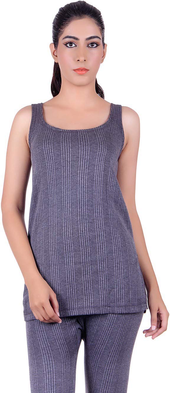 unix Premium Women's Grey Thermal Winter Wear Grey Without Sleeve (Top only)-picture-45