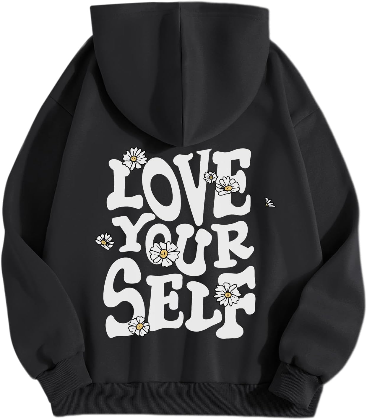 Aesthetic Preppy Hoodies for Teen Girls Cute Graphic Sweatshirts Inspirational Letter Slogan Loose Fit Pullover Tops