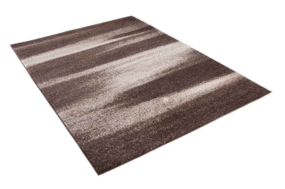 Tapiso Dywan Sari nakrapiany designerski krótkie runo beżowy brązowy jasnobrązowy z abstrakcyjnym rozmazywaniem paski wzór salon Ökotex 300 x 400 cm