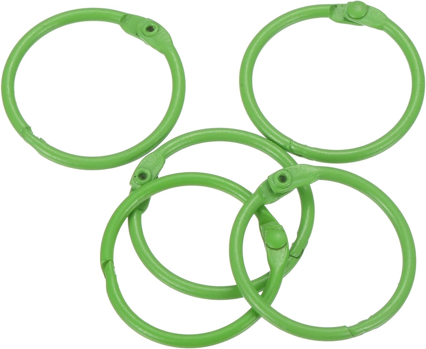 YOKIVE 10 Pcs Keychains Wire, Key Ring Loops with Durable Metal, Hanging Luggage Tags, Great for Outdoor Sporting Hiking (Green, 1-Inch)