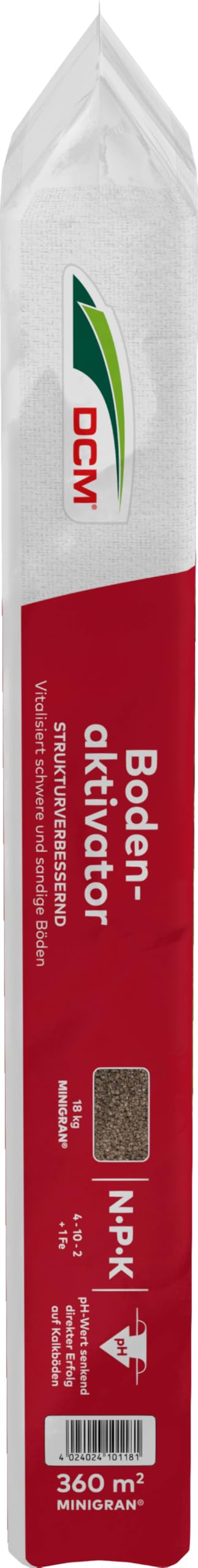 DCM Bodenaktivator - Bodenverbesserer - Mit MINIGRAN® TECHNOLOGY - Vertikutieren - organischer NPK-Dünger - 18 KG für 360qm