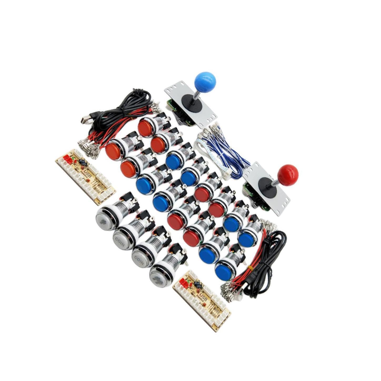 mophrati Arcade Gaming DIY Kits für 2 Spieler, galvanische Tasten und einfaches Plug and Play, Win10/Win8/Win7/Vista/XP/2000/98
