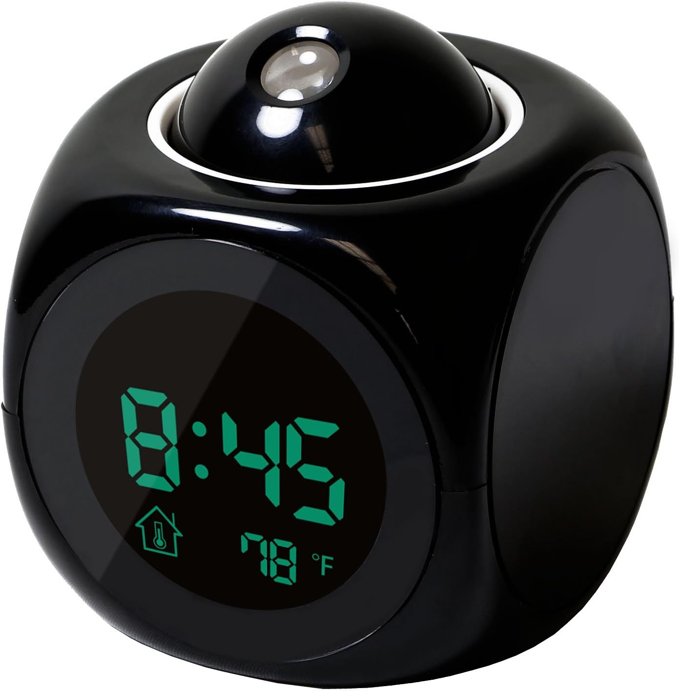 GPCT Projection Alarm Clock (Digital LCD Voice Talking Function, LED Wall/Ceiling Projection, Alarm/Snooze/Temperature Display, 12hr/24hr, Bedside Alarm Clock) - Black